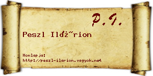 Peszl Ilárion névjegykártya